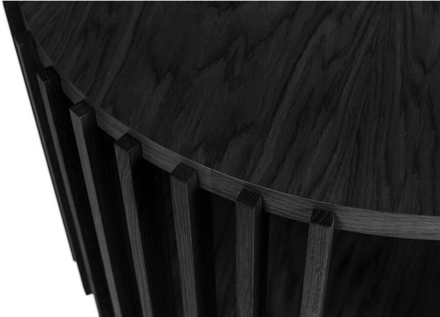 Woodman Salontafel Drum Breedte Diepte Hoogte: 83 83 42 cm Houtfineer van eiken armen van massief eiken - Foto 5