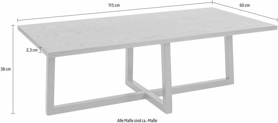 Woodman Salontafel Milo Breedte 115 cm frame van massief hout - Foto 4