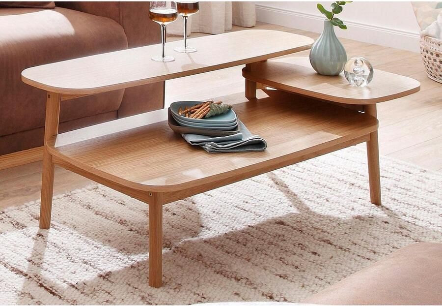 Woodman Salontafel Eichberg Salontafel Sofatisch Woonkamertafel met 3 verschillende niveaus breedte 120 cm fsc -gecertificeerd