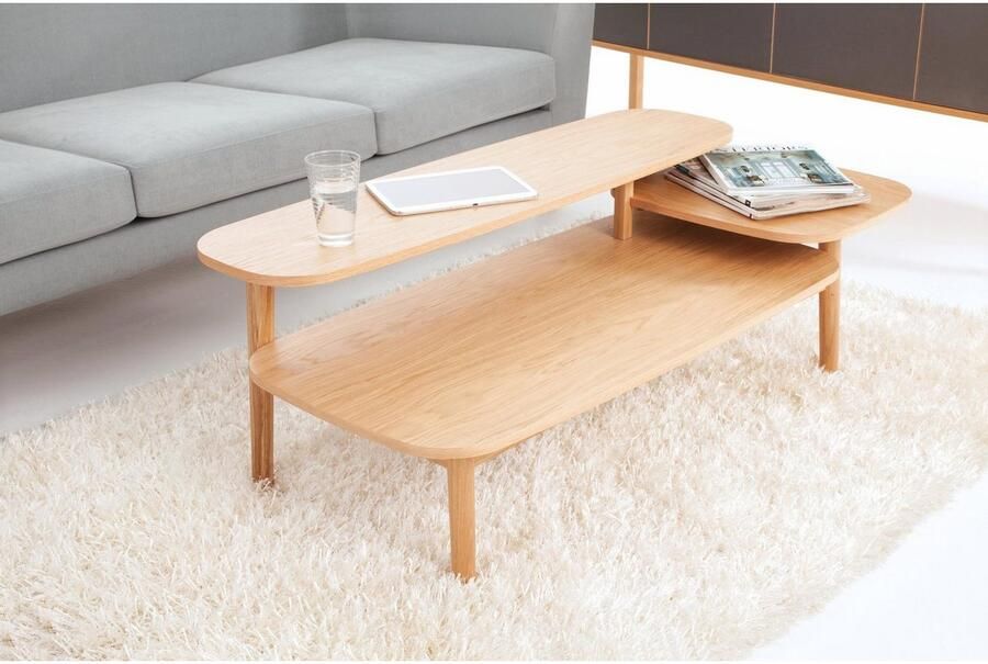 Woodman Salontafel Eichberg Salontafel Sofatisch Woonkamertafel met 3 verschillende niveaus breedte 120 cm fsc -gecertificeerd - Foto 4