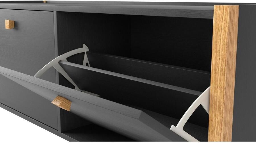 Woodman Schoenenbank in scandinavisch design houtfineer van eiken - Foto 3