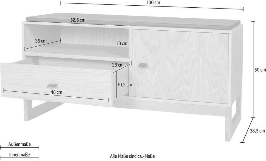 Woodman Schoenenbank Slussen in scandinavisch design houtfineer van eiken fsc -gecertificeerd - Foto 5