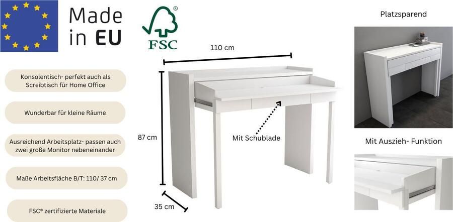 Woodman Sidetable Jens met bureau functie in opvallend design - Foto 10