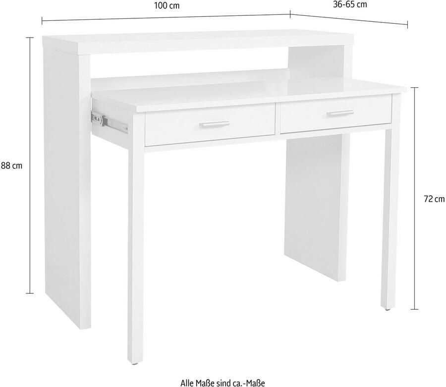 Woodman Sidetable Vince met uittrekfunctie in eenvoudig scandinavisch design