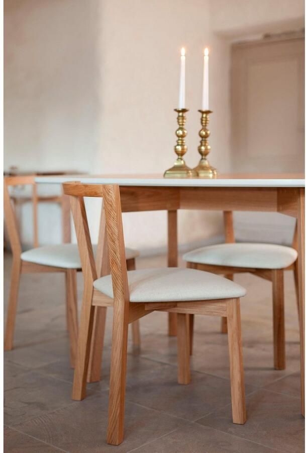 Woodman Stoel Edda in een set van 2 frame van massief eiken - Foto 3