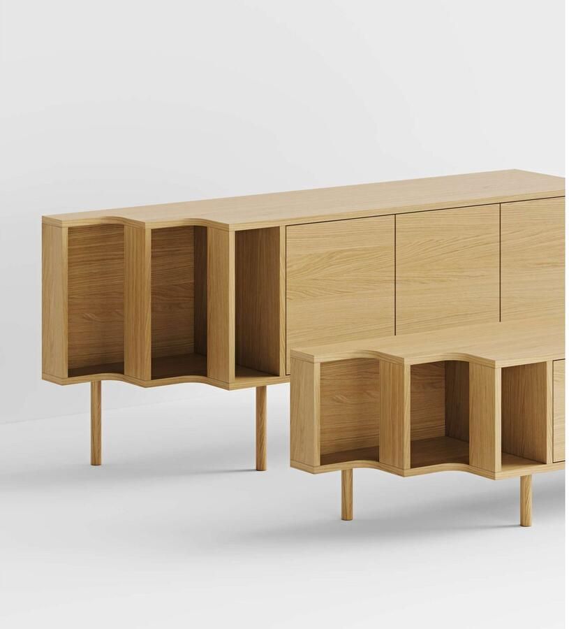 Woodman Tv-meubel Shift met echt houtfineer van eiken breedte 189 cm met push-to-open - Foto 2