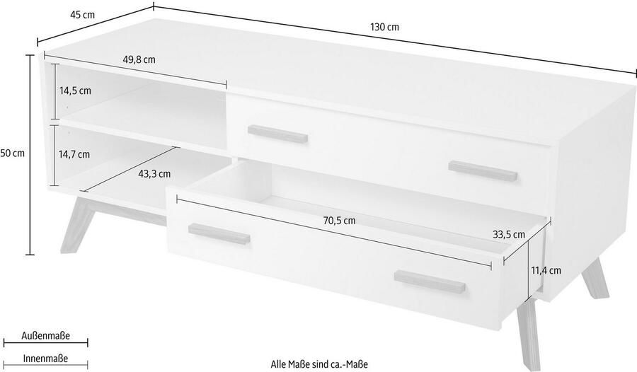 Woodman Tv-meubel Tariko Commode. Breedte 130 cm in trendy Scandinavische look FSC - Foto 3