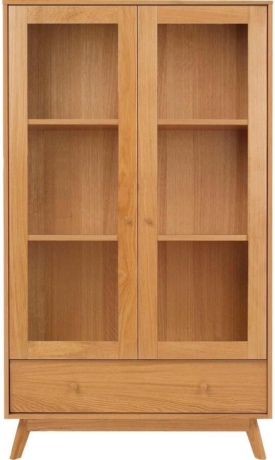 Woodman Vitrinekast Kensal in eenvoudig scandinavisch design houtfineer van eiken - Foto 3