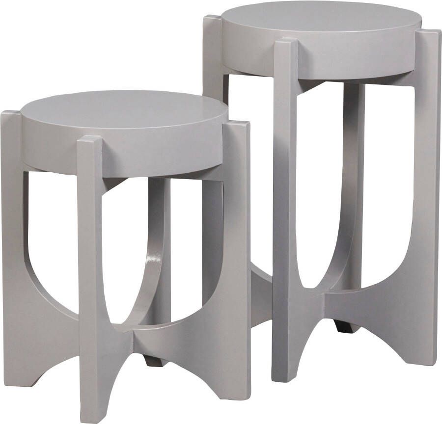 Vtwonen Hold Up Bijzettafel Mangohout Warm Grijs 41x35x35