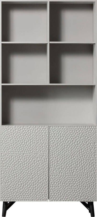 WOOOD Rek Carve Staande plank met 2 deuren met open vakken 2 deuren h 200 cm x b 90 cm - Foto 6