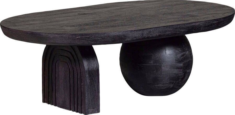 WOOOD Exclusive Salontafel Steppe Mangohout 110 x 72cm zwart Ovaal Japandi - Foto 2