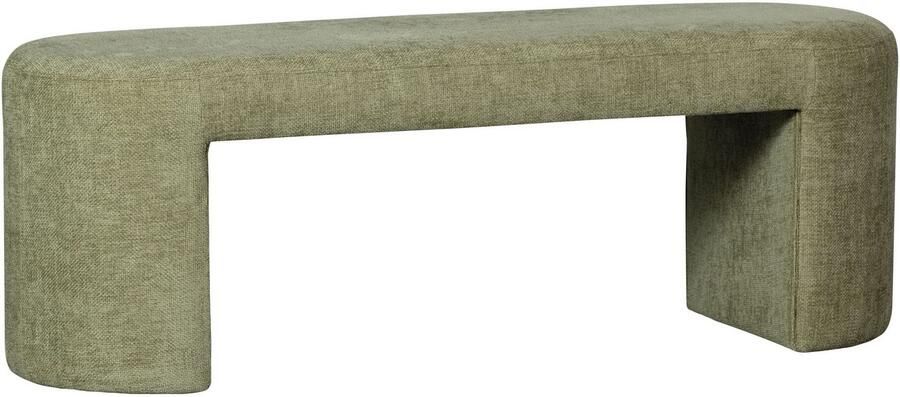 WOOOD Jacob Bankje Zonder Rugleuning Chenille Olive Green 46x130x46 cm - Foto 4