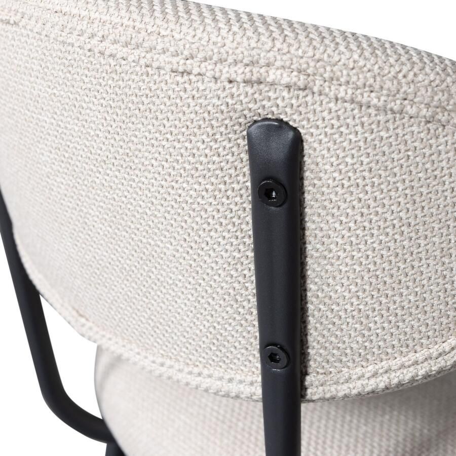 WOOOD Barkruk KJELD gevoerd met geweven stof hoogte 93 cm (2 stuks) - Foto 2