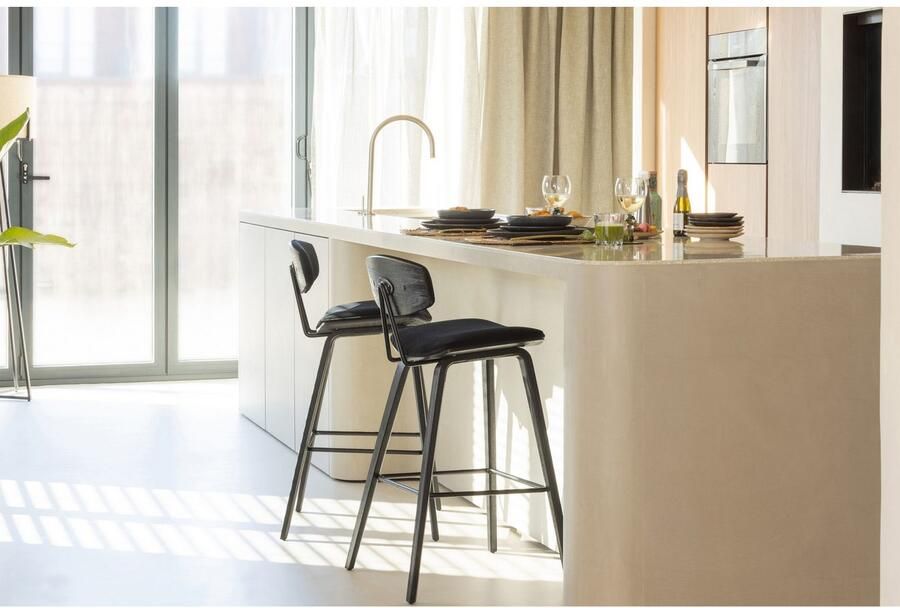 WOOOD Barkruk Senn Zitvlak van velours H 94 cm x B 41 cm (2 stuks) - Foto 8