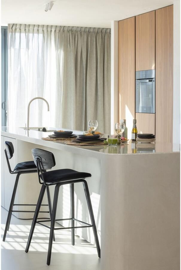 WOOOD Barkruk Senn Zitvlak van velours H 94 cm x B 41 cm (2 stuks) - Foto 9