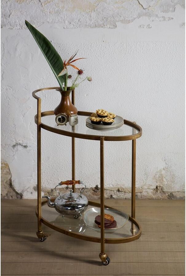 BePureHome Push Trolley Metaal Antique Brass 86x67x35 - Foto 4