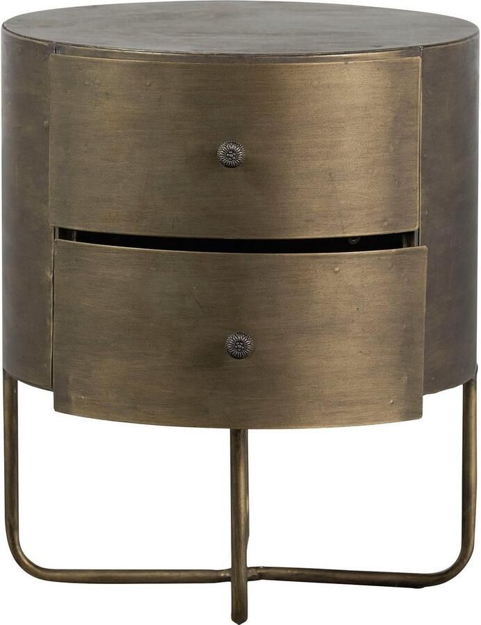 BePureHome Glossy Rond Kastje Met Twee Handige Lades Metaal Antique Brass 48x39x39 cm - Foto 7