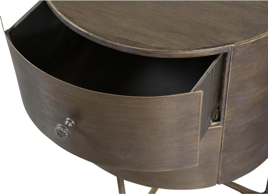 BePureHome Glossy Rond Kastje Met Twee Handige Lades Metaal Antique Brass 48x39x39 cm - Foto 11