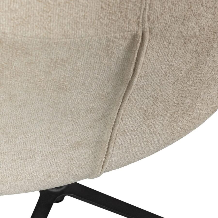 WOOOD Draaibare fauteuil Job Bouclé-bekleding relaxstoel H 101 cm x B 70 cm