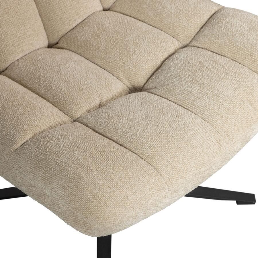 WOOOD Draaibare fauteuil Job Bouclé-bekleding relaxstoel H 101 cm x B 70 cm - Foto 2