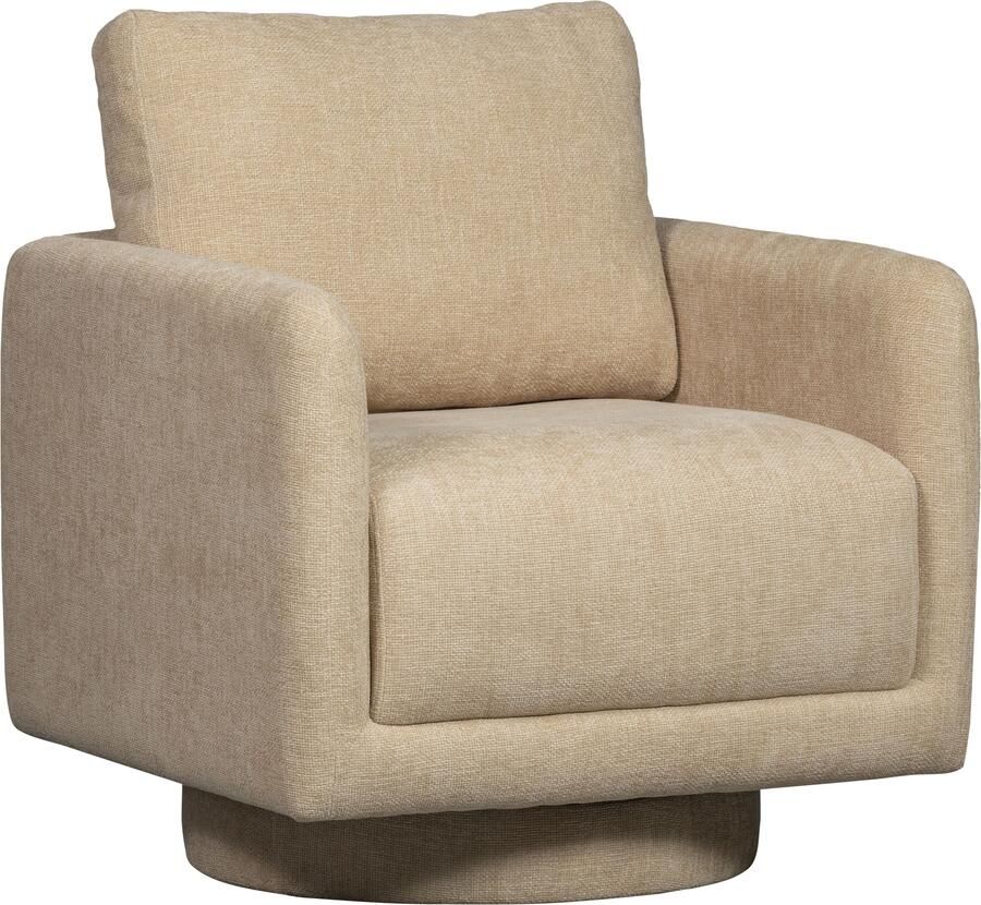 WOOOD Draaibare fauteuil OSCAR met zachte chenille bekleding breedte 78 cm - Foto 4