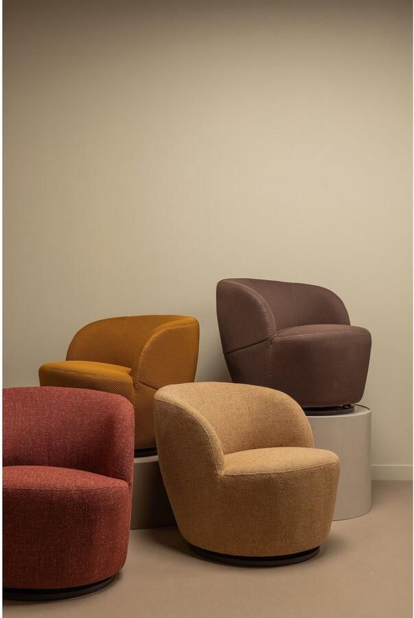 WOOOD Draaibare fauteuil Serra in elke richting draaibaar ronde vorm h 68 cm x b 70 cm - Foto 8