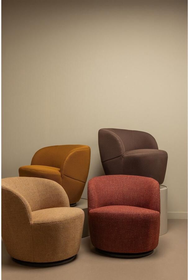 WOOOD Draaibare fauteuil Serra in elke richting draaibaar ronde vorm h 68 cm x b 70 cm - Foto 7