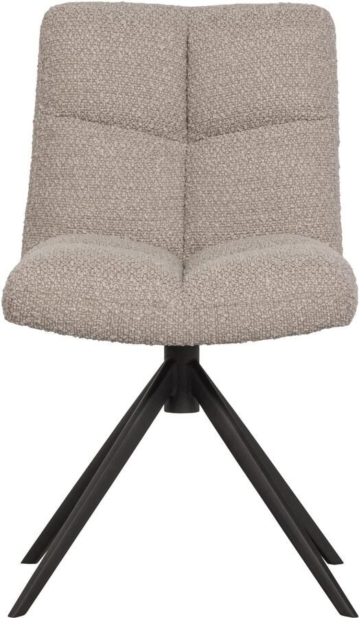 WOOOD Exclusive Vinny Draaibare Eetkamerstoel Boucle Zand 80x48x45 - Foto 9