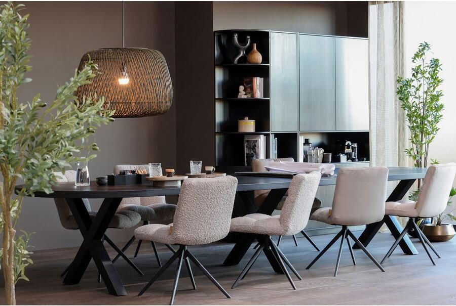 WOOOD Exclusive Vinny Draaibare Eetkamerstoel Velvet Zand 80x48x45 - Foto 5