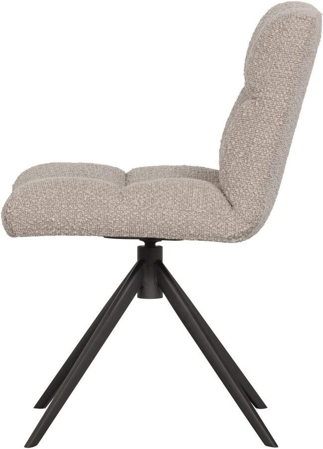 WOOOD Exclusive Vinny Draaibare Eetkamerstoel Boucle Zand 80x48x45 - Foto 6
