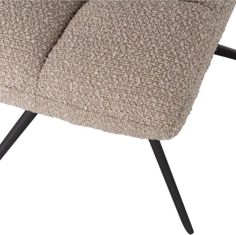 WOOOD Exclusive Vinny Draaibare Eetkamerstoel Boucle Zand 80x48x45 - Foto 4