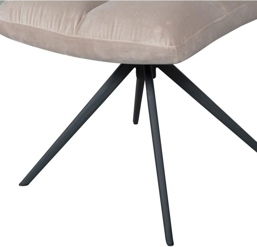 WOOOD Exclusive Vinny Draaibare Eetkamerstoel Velvet Zand 80x48x45 - Foto 2