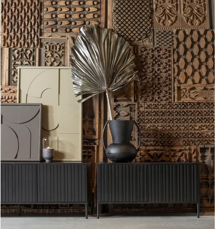 WOOOD Dressoir New Gravure TV-commode breedte 100 cm of 150 cm Commode hoogte 56 cm met grafische reliëfdeuren veel opbergruimte - Foto 3