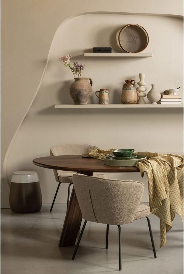 WOOOD Eetkamerstoel ADMITS Gestoffeerde stoel met 4-poots frame gepolsterd H 77 cm x B 60 cm (set 2 stuks) - Foto 5