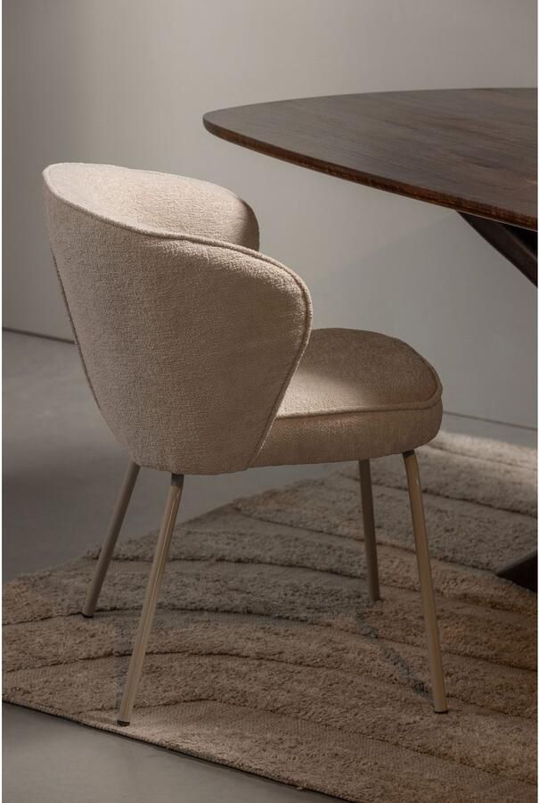 WOOOD Eetkamerstoel ADMITS Gestoffeerde stoel met 4-poots frame gepolsterd H 77 cm x B 60 cm (set 2 stuks) - Foto 8