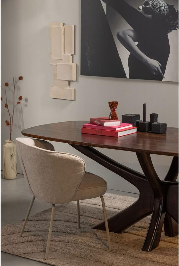 WOOOD Eetkamerstoel ADMITS Gestoffeerde stoel met 4-poots frame gepolsterd H 77 cm x B 60 cm (set 2 stuks) - Foto 9