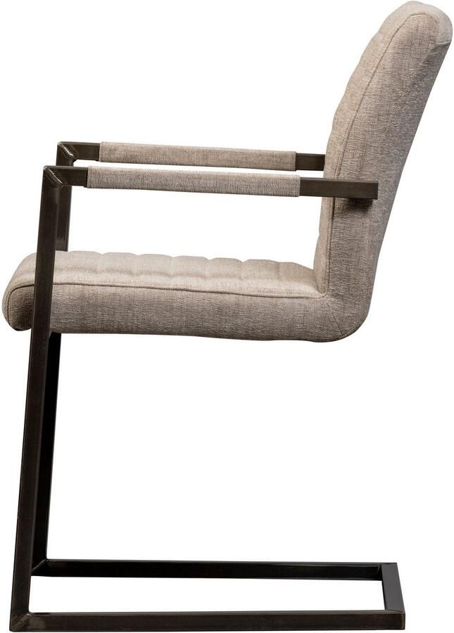 WOOOD Eetkamerstoel Bas Vrije schommelstoel gepolsterd breedte 54 cm metalen frame (set 2 stuks) - Foto 3