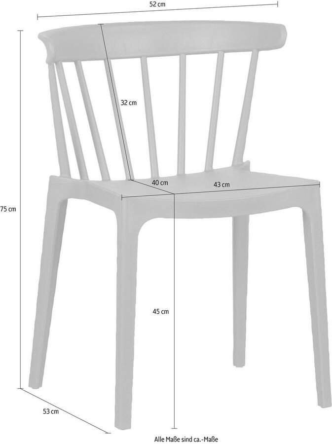 WOOOD Eetkamerstoel Bliss geschikt voor binnen- en buitengebruik h 75 cm x b 52 cm (2 stuks) - Foto 3