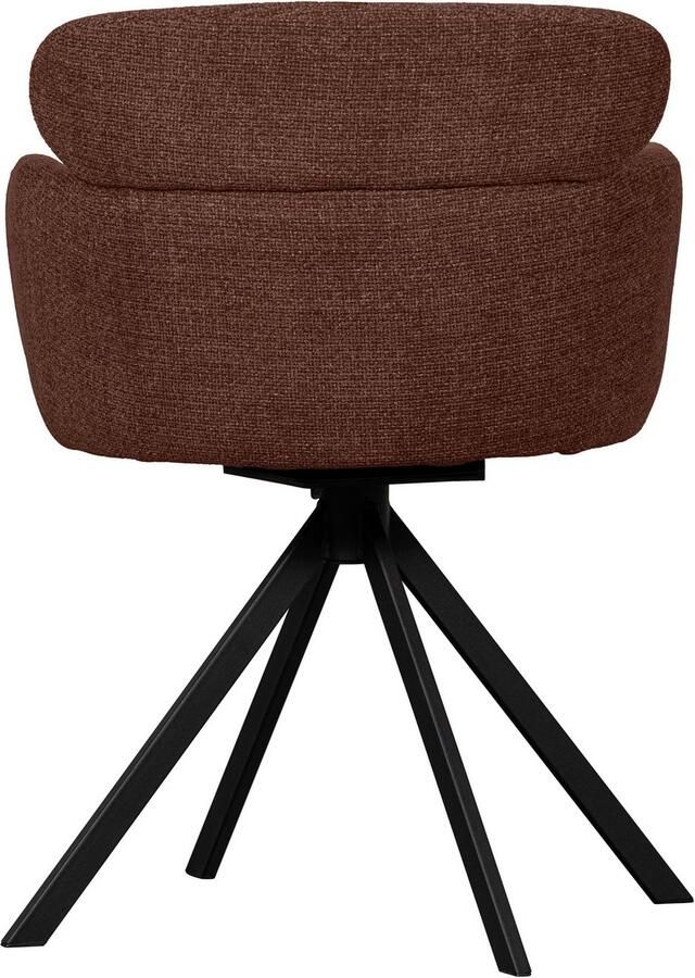 WOOOD Eetkamerstoel Fenne Gestoffeerde stoel met draaivoet geweven stof hoogte 80 cm (set 2 stuks) - Foto 5