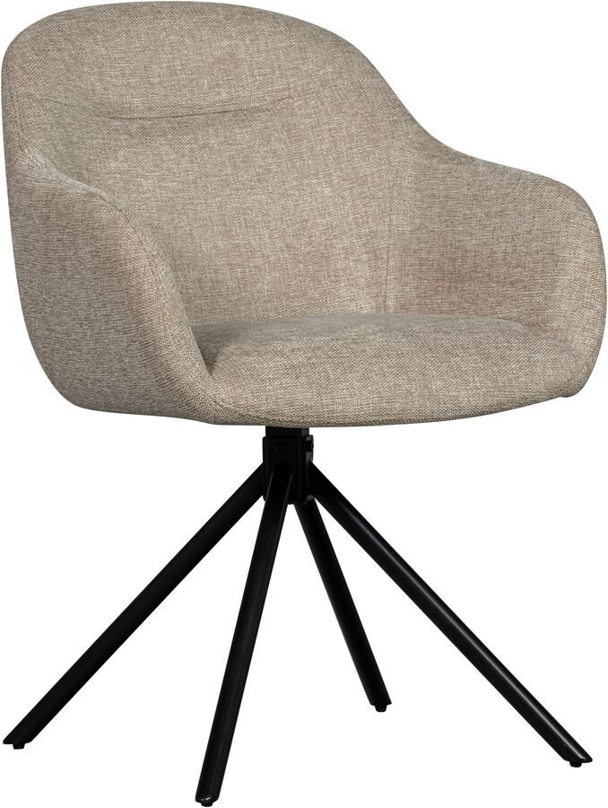 WOOOD Eetkamerstoel Grant Gestoffeerde stoel met draaifunctie breedte 57 cm (set 2 stuks) - Foto 8