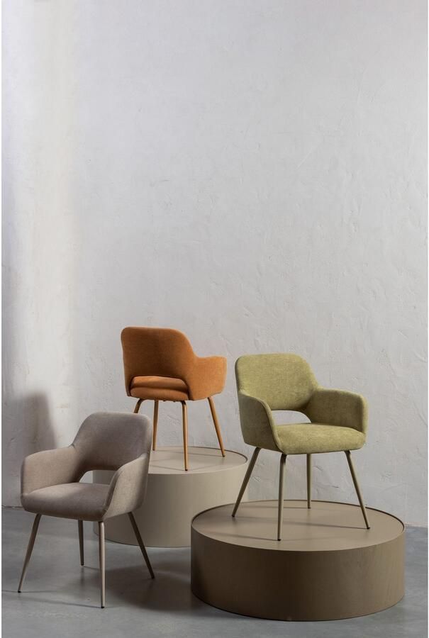 WOOOD Eetkamerstoel Jenny gepolsterd 4-poots onderstel h 80 cm x b 58 cm (set 2 stuks) - Foto 4