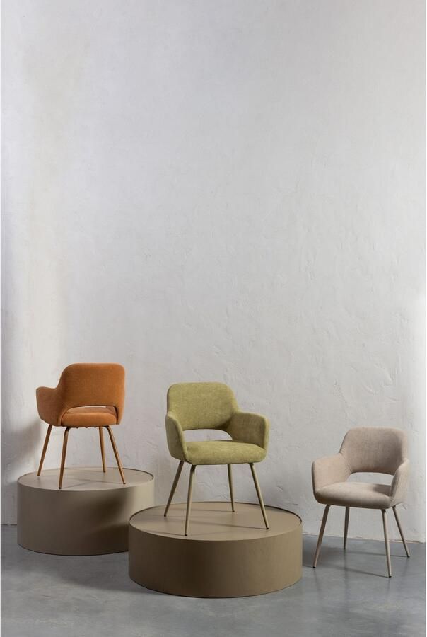 WOOOD Eetkamerstoel Jenny gepolsterd 4-poots onderstel h 80 cm x b 58 cm (set 2 stuks) - Foto 3