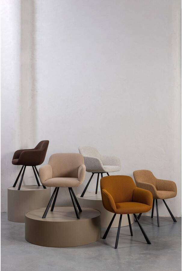 WOOOD Eetkamerstoel Juno gepolsterd met zacht bouclé hoogte 79 cm x breedte 58 cm - Foto 3