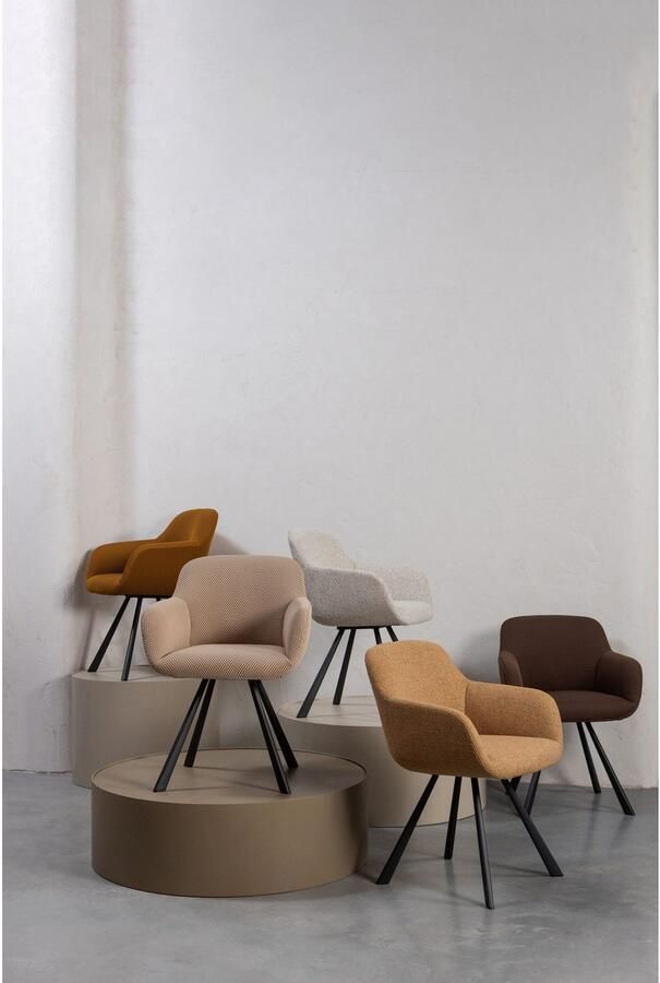 WOOOD Eetkamerstoel Juno gepolsterd met zacht bouclé hoogte 79 cm x breedte 58 cm - Foto 2