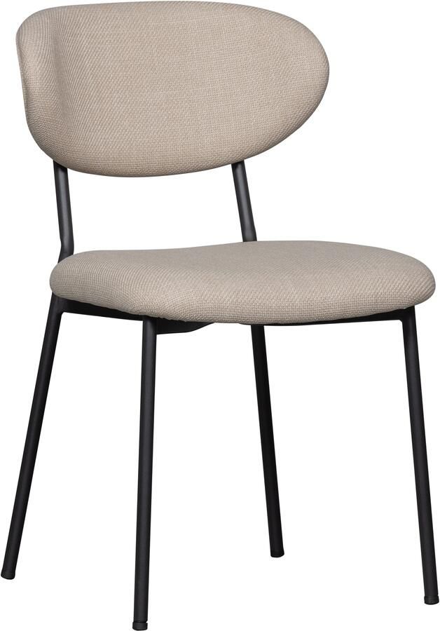 WOOOD Eetkamerstoel KJELD gevoerd met geweven stof hoogte 79 cm (set 2 stuks) - Foto 8