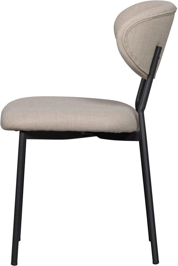 WOOOD Eetkamerstoel KJELD gevoerd met geweven stof hoogte 79 cm (set 2 stuks) - Foto 5