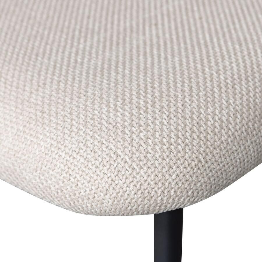 WOOOD Eetkamerstoel KJELD gevoerd met geweven stof hoogte 79 cm (set 2 stuks)