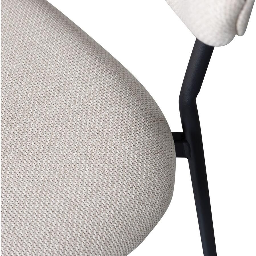 WOOOD Eetkamerstoel KJELD gevoerd met geweven stof hoogte 79 cm (set 2 stuks) - Foto 3