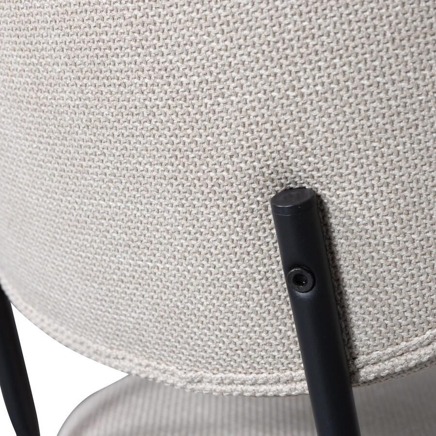 WOOOD Eetkamerstoel KJELD gevoerd met geweven stof hoogte 79 cm (set 2 stuks) - Foto 2