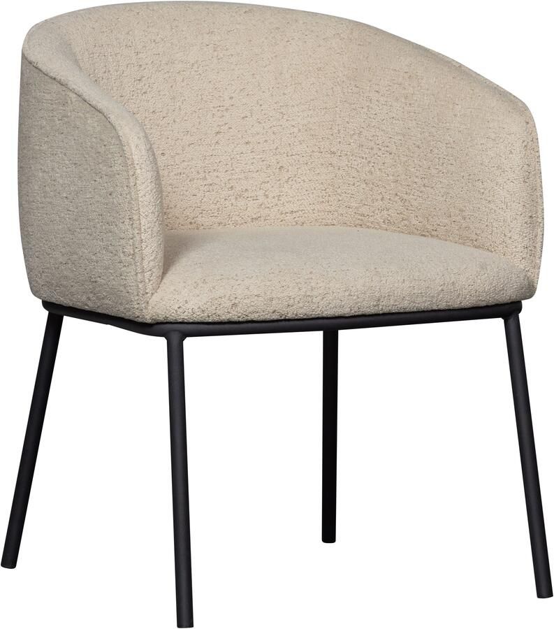 WOOOD Eetkamerstoel Leon met bouclé-stof 4-poots onderstel h 77 cm x b 61 cm - Foto 10